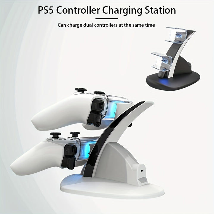 Ladestation für PS5-Controller, Dual-Ladestation für PS5, Ladestation für PS5-Ladegerät für Playstation 5