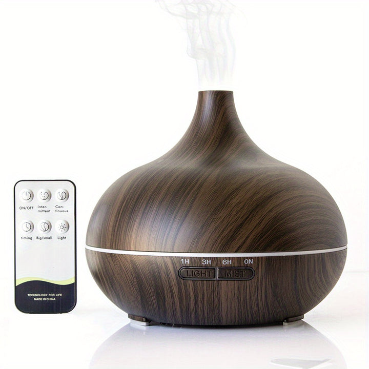 1pc 550ml Essential Oil Diffuser, Remote Control Diffusers For Essential Oils, Electric Ultrasonic Air Humidifier, Aromatherapy Diffuser With Waterless Auto-Off