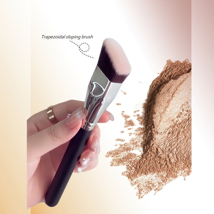 Large Angled Synthetic Foundation Brush - Fragrance-Free, Ideal for Contouring & Blending, All Skin Types