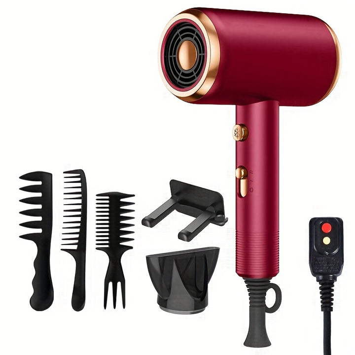 [Ionic Hair Dryer] 1800W Ionic Hair Dryer with Diffuser | 2 Speeds, 3 Heating and Cooling Buttons | For Straight and Curly Hair | Home, Travel, and Salon Use