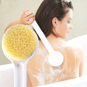 Brosse de Douche à Long Manche avec Gant Exfoliant pour le Corps et le Dos - Masser et Exfolier la Peau dans la Salle de Bain