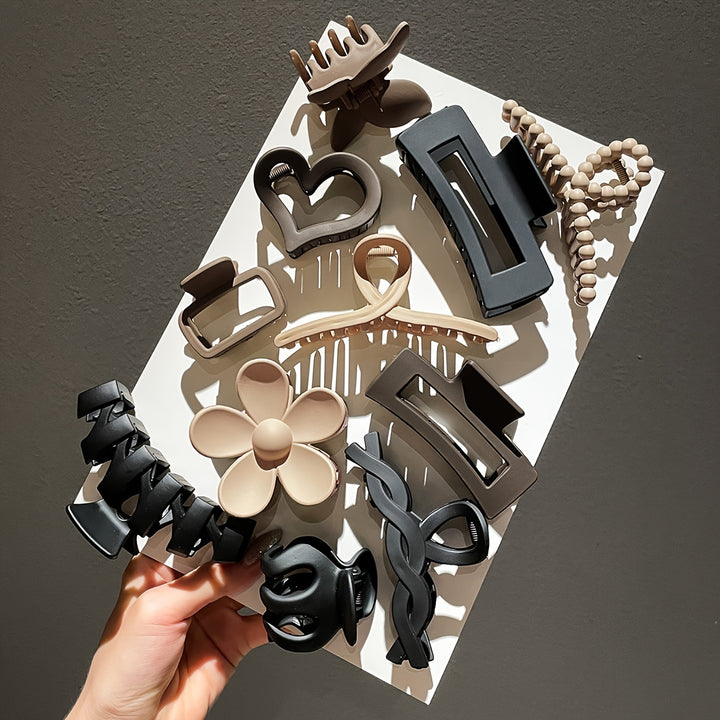 10/11pcs Versatile Bun Hair Claw - Women's Back-of-the-Head Outing Headwear