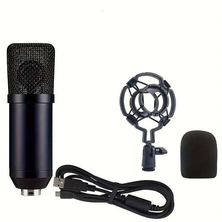 Professional USB Microphone Kit-192 khz/24-bit Plug-and-Play PC Computer Podcast Capacitor, with Metal Cantilever Bracket and Spray Cover-Perfect for Recording, Gaming, Singing, YouTube, Studio, Karaoke and Live Broadcasting