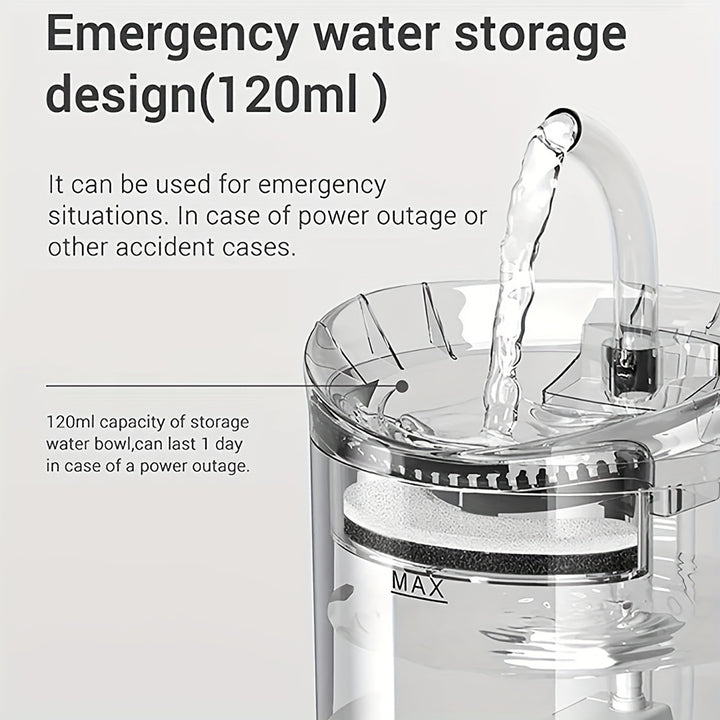 Dispensador de Agua para Gatos Smart de 60.87oz con Grifo, Dispensador de Agua para Perros, Dispensador de Agua Transparente, Alimentador de Filtro de Agua para Mascotas
