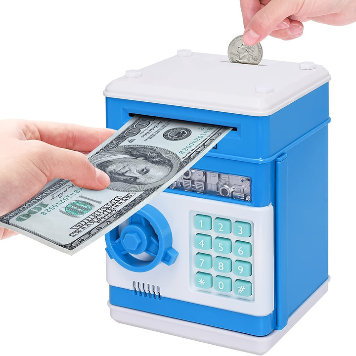 ATM Deposit Box Coin Deposit Box With Password, Kid-safe Money Jar With Automatic Grab Money Slot, Christmas, Thanksgiving Birthday Gift Toy Deposit Box For Girls And Boys Over 3 Years Old