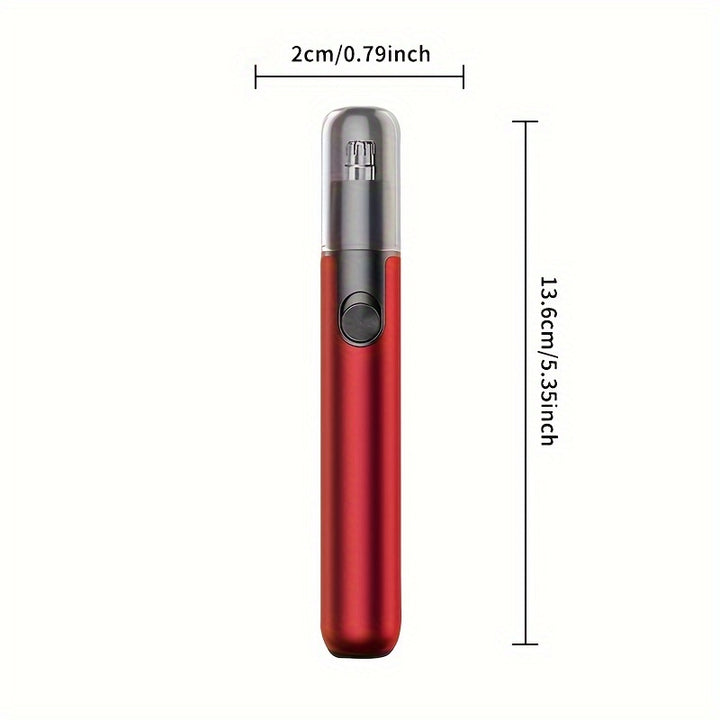 Rechargeable Aluminum Nose & Ear Hair Trimmer - Painless Eyebrow & Facial Hair Removal for 14+ Age Group, 4V-12V Operating Voltage, Lithium Battery - Electric Nose Hair Clippers for Men & Women