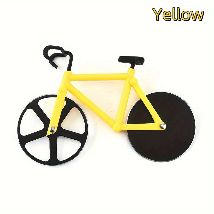 1pc Creative Bicycle-Shaped Pizza Cutter with Dual Stainless Steel Wheels - Easy-Clean, Stand-Up Design for Pizza, Bread & Dough Cutting - Ideal Gift for Pizza Lovers & Cyclists