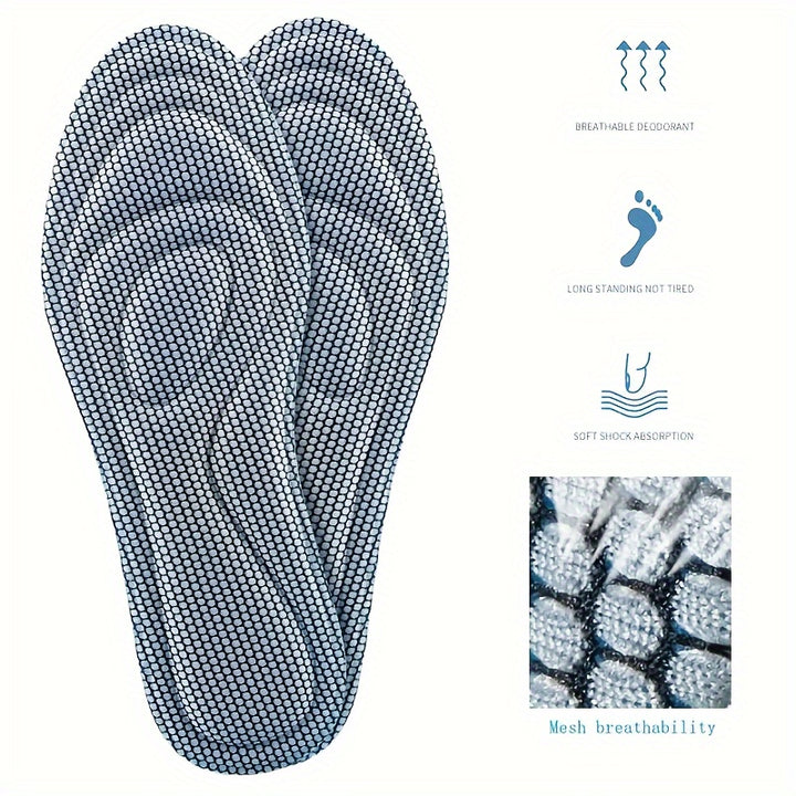 1Pair 5D Memory Foam Orthopedic Insoles For Men And Women, Nano Antibacterial Deodorant Insoles, Sweat-absorbing Running Insoles, Massage Sports Insoles, Foot Orthopedic Insoles, Running Accessories