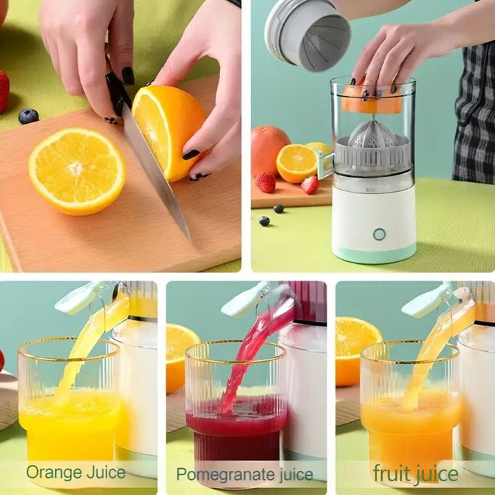 Portable Wireless Electric Juicer with a Capacity of 13.53 Ounces, USB Rechargeable, 1600Mah Lithium Battery, Push-Button Control, Non-Heating Food-Grade PP, Detachable Cup, Automatic Juice Separator, Suitable for Fresh Juice