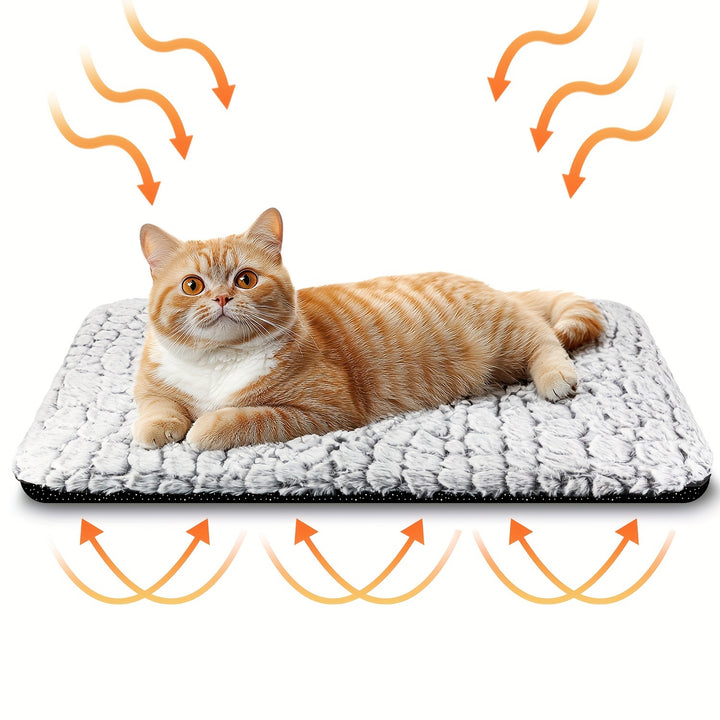 Extra Warm Thermal Cat Dog Bed Mat, Ultra Soft Cat Pet Mat Pad for Indoor Outdoor with Removable Cover Non-Slip Bottom Washable