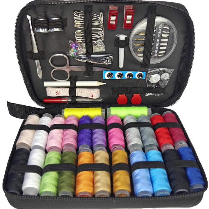[BOBODE Sewing Kit] BOBODE 43/104pcs Sewing Kit - 24-Color Threads, Needle and Thread Kit for Small Fixes, Basic Mini Travel Sewing Kit for Emergency Repairs, Color: Black, No Printing