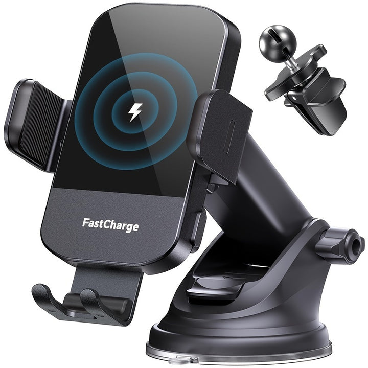 [Fast Wireless Car Charger] Fast Charging Wireless Car Charger, Auto Clamping Car Charger Phone Mount Phone Holder, Without Battery