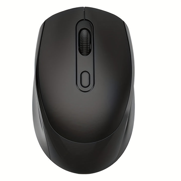 [Ambidextrous Wireless Mouse Design] [1pc Ergonomic Wireless Mouse] Ergonomic Wireless Mouse with USB Receiver, Ambidextrous Design, Silent Click, Durable Plastic, Non-rechargeable, with No Battery Included for Laptop/Desktop