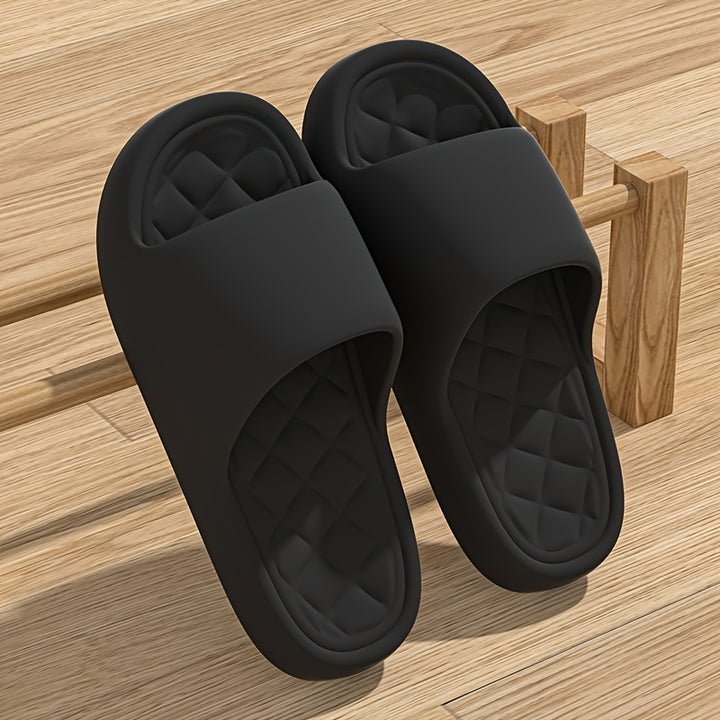 Comfortable EVA Slippers - Casual Solid Color Slip-on Indoor Home Bathroom Slides for Men and Women, Hand Washable, All-Season Footwear, No Print Design
