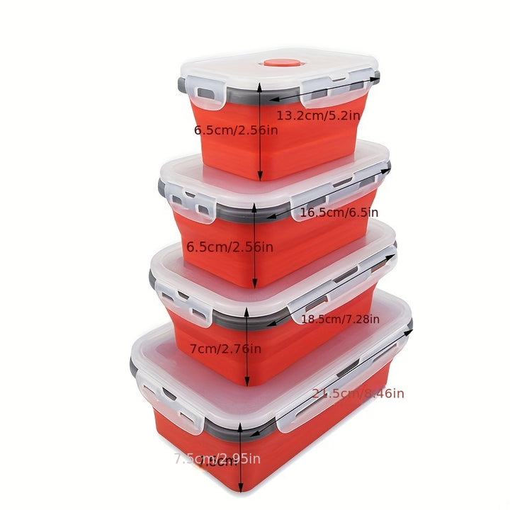Microwaveable BPA Free Collapsible Silicone Food Storage Container - Stackable Space Saving | Freezer, Dishwasher Safe | Collapsible Leftover or Meal Prep Lunch Box Containers