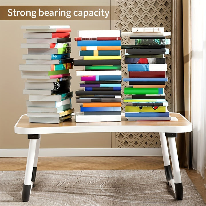 Portable Laptop Bed Table With Cup Holder, Multifunctional Tray Holder With Tablet Card Slot
