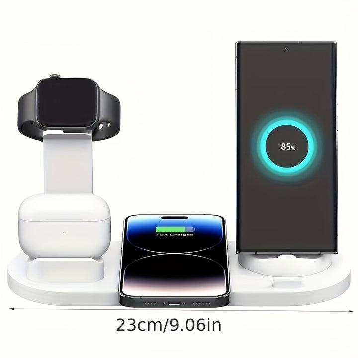 Wireless Charging Station, 3in 1 Wireless Charger Stand, Multi Fast Wireless Charging Dock for iPhone Multiple Devices for iPhone 16/ 15/ 14/ 13/ 12/11/ Pro/ Max/ X/ XS/ XR, for Airpods 3/ 2/ Pro, for Samsung S23 Ultra S22/ S