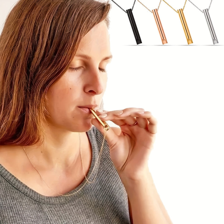 1pc Breathing Necklace For Anxiety & Stress Reducer, Calmigo Calming Device For Meditation, Mindfulness Deep Breathing Tool For Panic Attack, Meditation Relief Gift For Men And Women