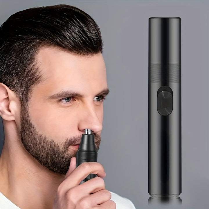 1pc Nose Hair Trimmer, Professional Painless Nose And Ear Hair Trimmer For Women Men, Stainless Steel Head Nose Hair Remover, battery powered nose and ear hair trimmer