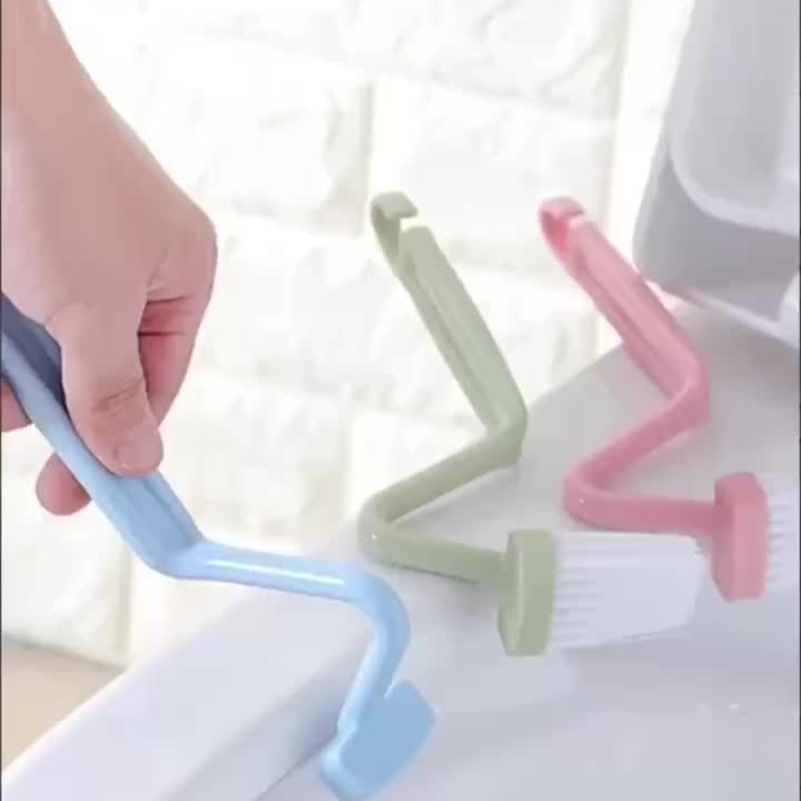 1pc V-shaped Toilet Brush, Small Toilet Brush, No Dead Corner Cleaning Brush, The Household Bathroom Artifact, Can Turn The Toilet Elbow To Hang On The Wall SS