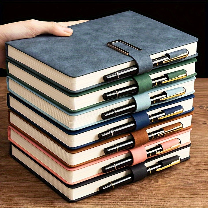 A5 Leatherbound Notebook with Personalized Soft Cover - Vintage Style for Business Meetings and University Life with Bookmark