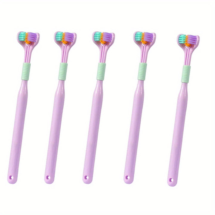 1pc Triple-Sided Soft Bristle Toothbrush for Gentle, Deep Cleaning - Travel-Friendly, Adult Oral Care