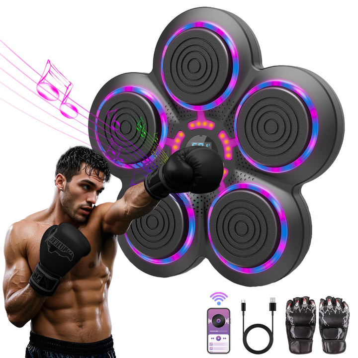 Intelligent Electronic Boxing Target - Upgrade Music Boxing Machine for Adults with Boxing Gloves, Wall Mounted Fitness Striking Equipment for Home, Indoor and Gym Use