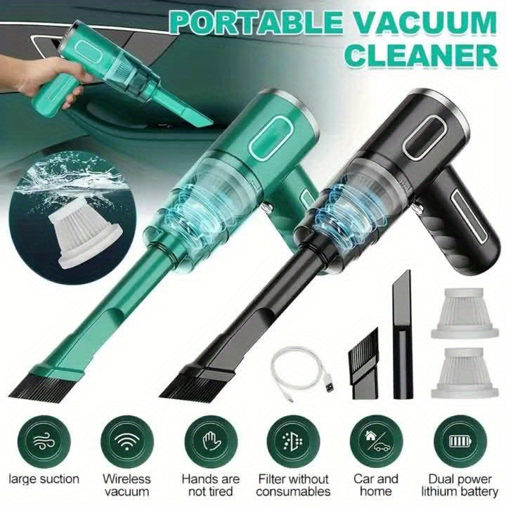 Portable Home And Car Vacuum Cleaner USB Rechargeable Car Dust Cleaner Handheld Super Power Home Wireless Vacuum Cleaner For Automobile Household