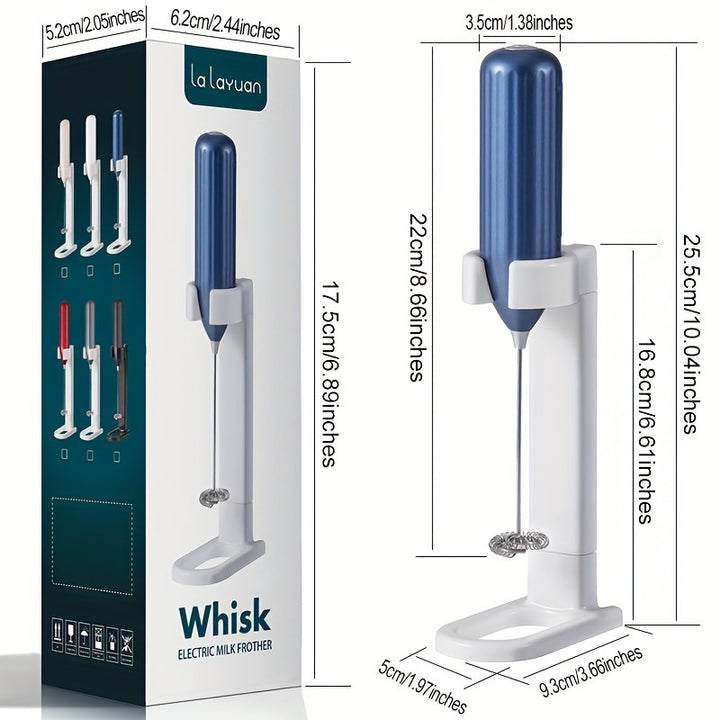 LAVAN Batedor Elétrico de Leite Portátil - Potente Batedor de Aço Inoxidável a 10.000 RPM, Espumador a Bateria para Café, Latte, Cappuccino, Chocolate Quente - Durável, Portátil, com Múltiplos Acessórios, Ideal para Baristas em Casa