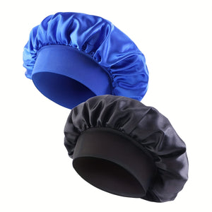 2pcs Colorful Ding Wide Brim Sleep Cap Diameter 30cm Beauty Hair Cap Makeup Cap