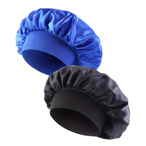 2pcs Colorful Ding Wide Brim Sleep Cap Diameter 30cm Beauty Hair Cap Makeup Cap