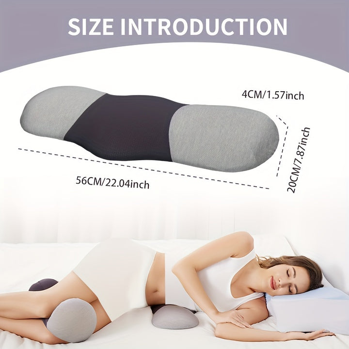 Coussin de soutien lombaire ergonomique pour lit, coussin rafraîchissant pour le bas du dos avec housse en nylon respirante et lavable, respectueux de la peau