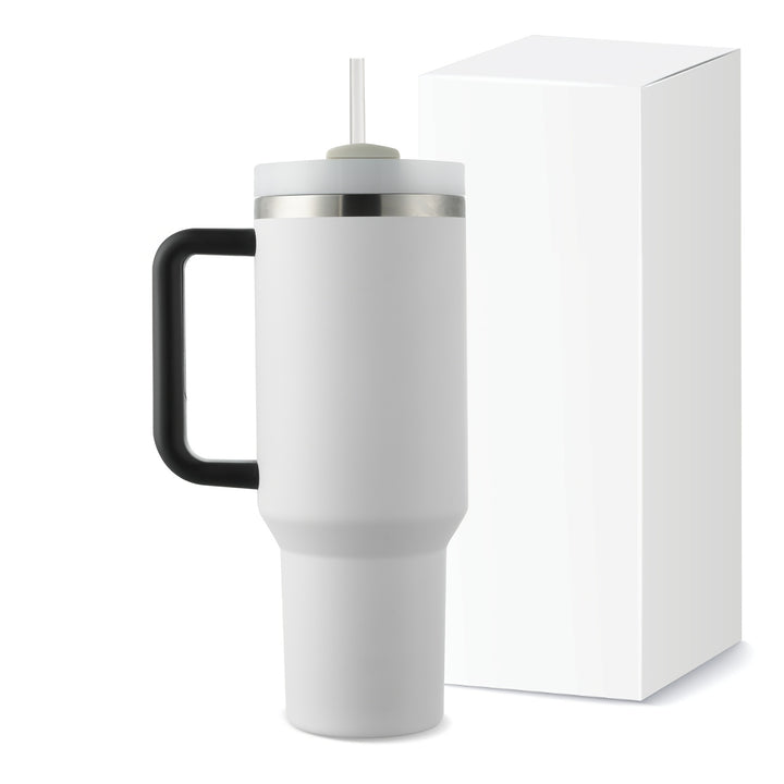 40oz Christmas-Gift Stainless Steel Tumbler with Handle & Straw Lid - Leak-Proof, Insulated Travel Mug for Hot And Cold Beverages, Keeps Drinks Cold for 24 Hours & Hot for 12 Hours