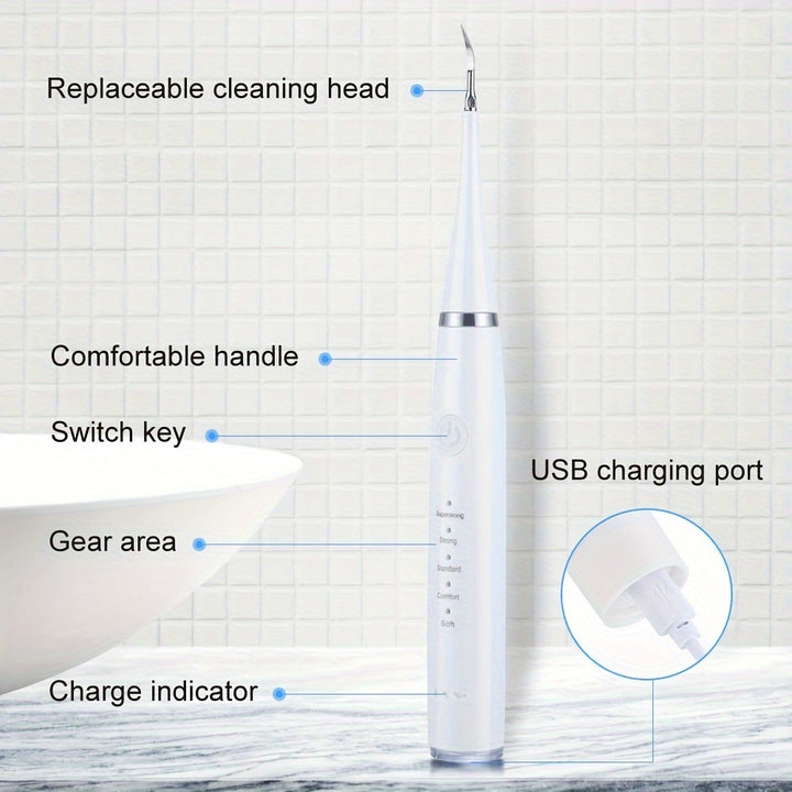 Six-In-One Electric Toothbrush Kit Designed for Portability, Featuring a Gentle Brush Head And a Teeth Scaling Beauty Tool. Effortless to Operate, It'S Tailored Just for You: Achieve Your Ideal Smile.