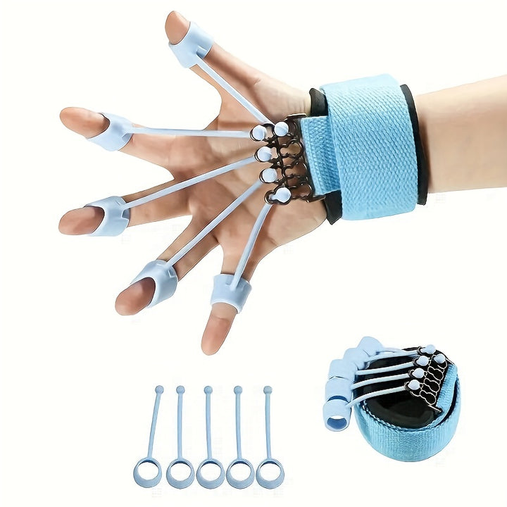 Silicone Polymer Finger Exerciser, Hand Strengthener, Uncharged Finger Flexibility Trainer, Blue