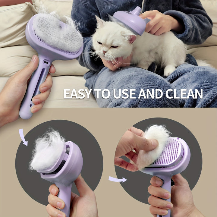 LIVEKEY Multifunctional Cat Steam Brush - USB Rechargeable Pet Grooming Tool for Shedding and Cleaning, Stainless Steel Bristles, Water-Activated, Dog Massager, Best Cat Hair Brush