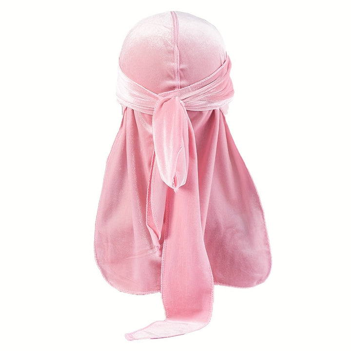 Durags en velours pour hommes - Longue queue, brillant, bonnet pour cheveux stylés