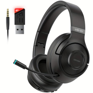 UG-01 Wireless Gaming-Headset mit Mikrofon, weichen Ohrpolstern, 40 Stunden Spielzeit – Wireless 5.0, Geräuschreduzierung, Type-C-Ladung, komfortables Over-Ear-Design für PC, PS5, PS4, MacBook und mehr, PC-Gaming-Zubehör | Stilvolle Kopfhörer |