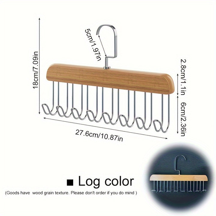 Heavy-Duty Space-Saving Hanger Hooks - Underwear, Hats, Bags Organizer - Sturdy Recycled Wood Hooks for Closet, Dorm, Retail Stores - Closet Organizer with Hanging Rack, Retail Display Accessories, Wave Pattern Design, Metal