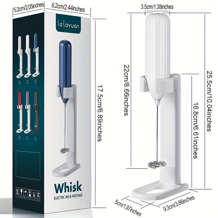 LAVAN Espumador de Leche Eléctrico de Mano - Potente Batidor de Acero Inoxidable a 10,000 RPM, Fabricador de Espuma a Batería para Café, Latte, Capuchino, Chocolate Caliente - Duradero, Portátil, con Múltiples Accesorios, Ideal para Baristas en Casa