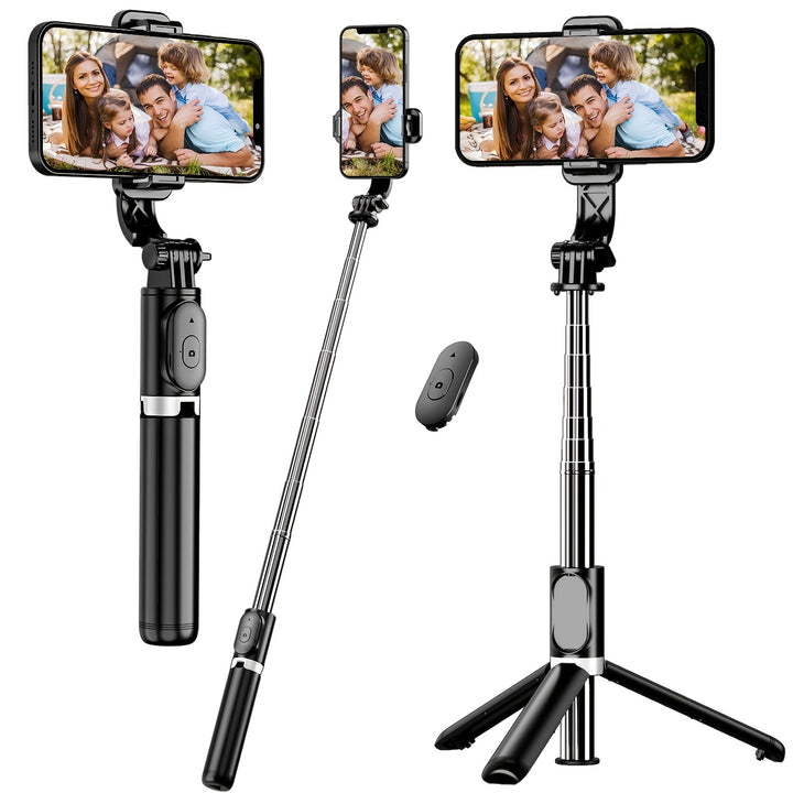 40" Cell Phone Selfie Stick Tripod, Extendable Selfie Stick All-in-1 Smartphone Tripod Stand With Wireless Remote 360°Rotation For IPhone 14/13/12/12 Pro/11/11 Pro/XS/XR/X/8/7 Plus, For Samsung, Google, LG, Sony Smartphones