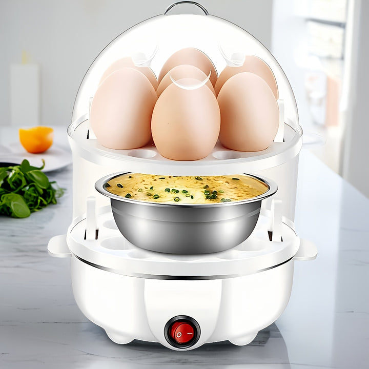 [350W Rapid Electric Egg Cooker] Egg Cooker, 350W Rapid Electric Egg Maker, Egg Steamer, Egg Boiler, Egg Cookers With Automatic Shut Off, 14 Egg Capacity Double-Layer Lazy Egg Boiler, Multifunction Heated Milk, Heated Food