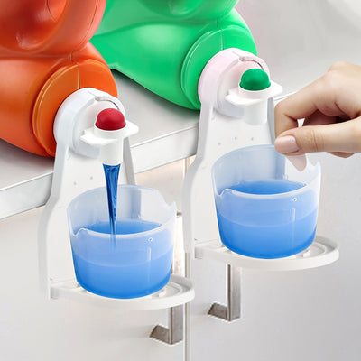 1pc/2pcs Laundry Detergent Cup Holder Detergent Drip Catcher, Portable Laundry Organizer Clip Tight On Laundry Bottle Spouts, No More Leaks Or Mess With Detergent And Fabric Softener In Laundry Room, Foldable Plastic Laundry