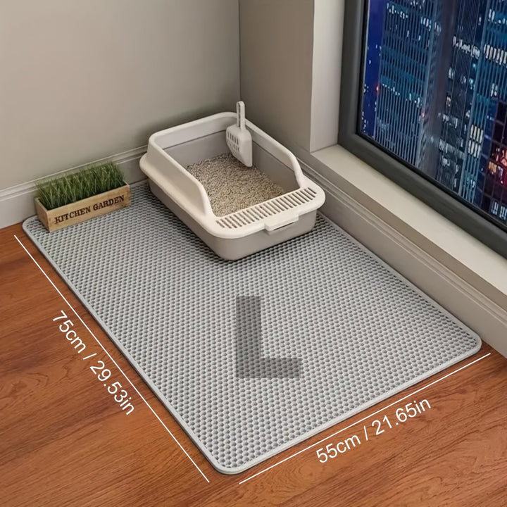 Extra-Large Double-Layer Cat Litter Mat Made of EVA Material, Designed to Prevent Splashes And Leaks, Keeping Litter Contained. It Is Non-Slip, Washable, Waterproof, Odor-Resistant, And Easy to Clean - Perfect for Litter Boxe