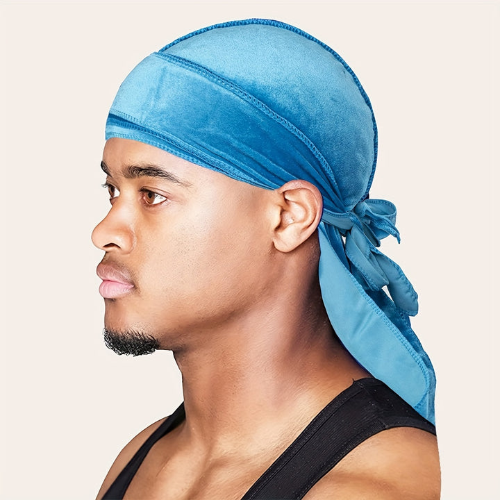 Durags de Terciopelo para Hombres y Mujeres - Gorro de Ducha Suave y Cómodo con Cola Larga y Correas Anchas - Perfecto para Proteger el Cabello y Estilizar - Accesorios de Baño