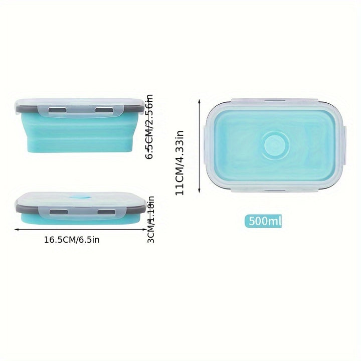 Microwaveable BPA Free Collapsible Silicone Food Storage Container - Stackable Space Saving | Freezer, Dishwasher Safe | Collapsible Leftover or Meal Prep Lunch Box Containers