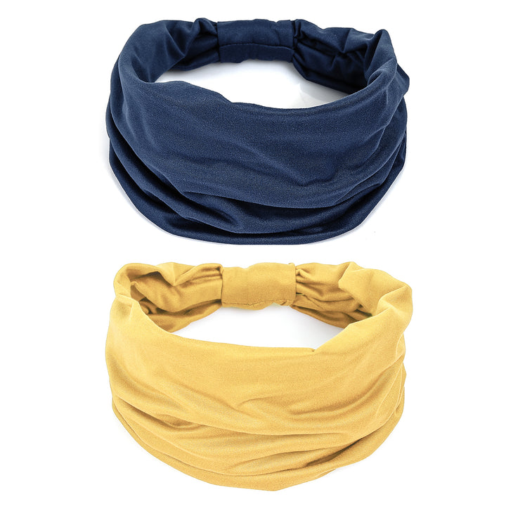 Wide Headbands For Women Non Slip Soft Elastic Hair Bands Yoga Running Sports Workout Gym Head Wraps, Knotted Cloth African Turbans Bandana