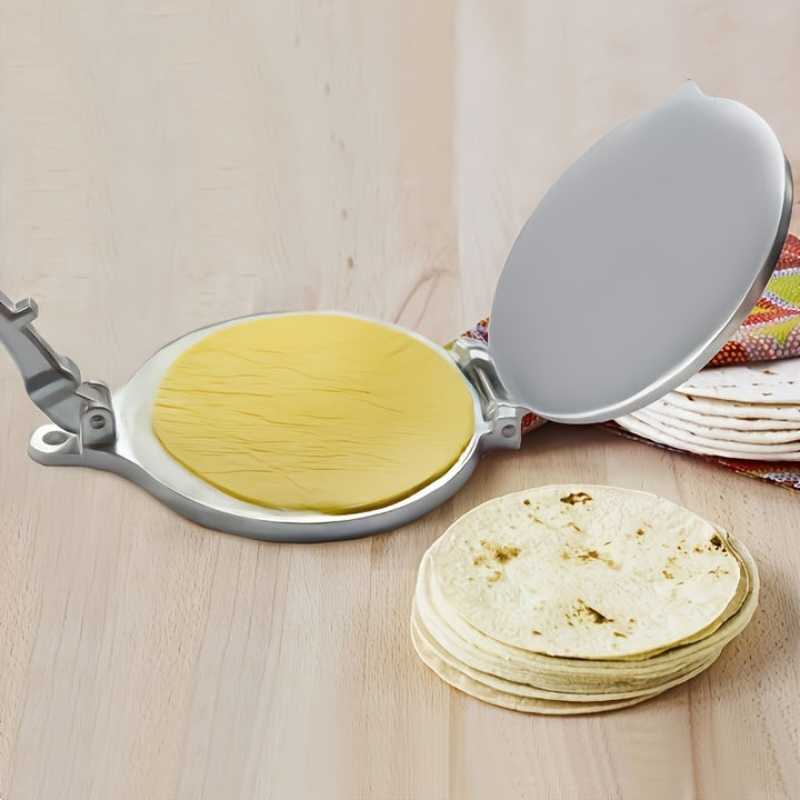 6.5 Inch Corn Tortilla Press Dough Press Corn Tortilla Maker Corn Tortilla Manufacturing Machine Press Press Cutter Patty Rotating Pizza Press Silvery