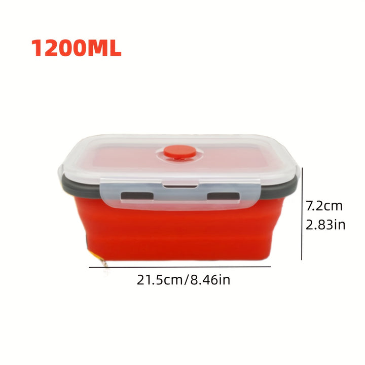 Microwaveable BPA Free Collapsible Silicone Food Storage Container - Stackable Space Saving | Freezer, Dishwasher Safe | Collapsible Leftover or Meal Prep Lunch Box Containers