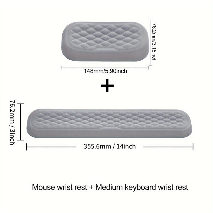 Soft Memory Foam Desk Ergonomic Keyboard and Mouse Wrist Rests: Comfortable Typing and Mousing Cushion Pads